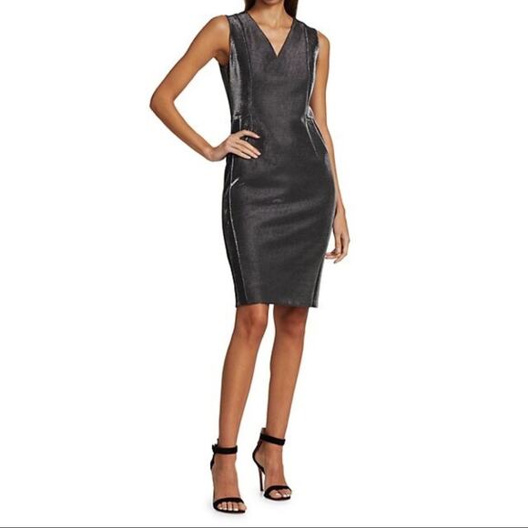 NWT Akris Punto Sleeveless Jersey Sheath Dress Metallic Graphite 6 - Picture 5 of 5